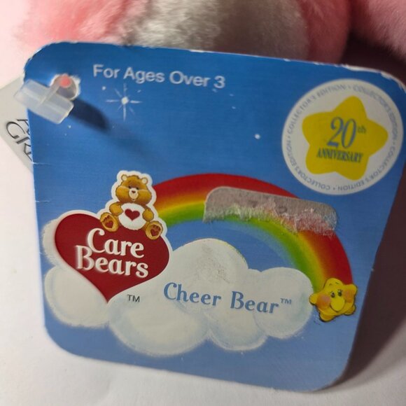 Care Bears Cheer Bear Plush Toy 20th Anniversary Holiday Edition Santa Hat Scarf - Picture 4 of 9